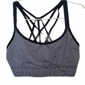 Champion 9 Black White Geometric Sports Bra XS